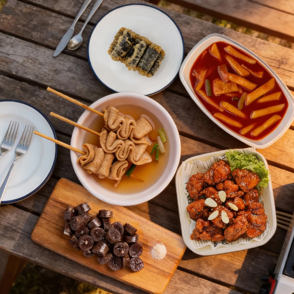 캠핑분식세트(떡볶이+순대+꼬지어묵탕+닭강정+김말이)